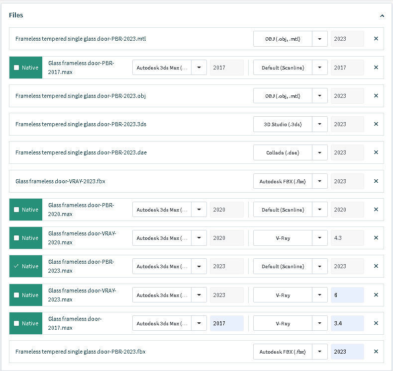 Frameless tempered single glass door 3D model_27