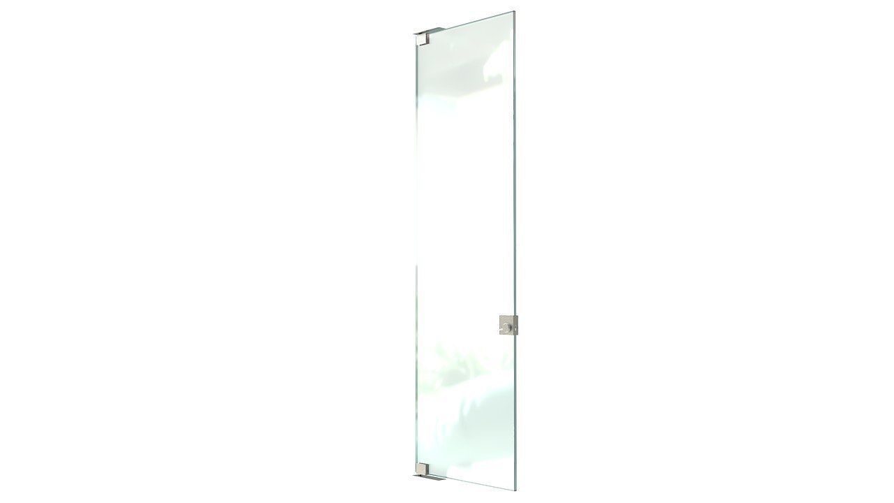 Frameless tempered single glass door 3D model_5