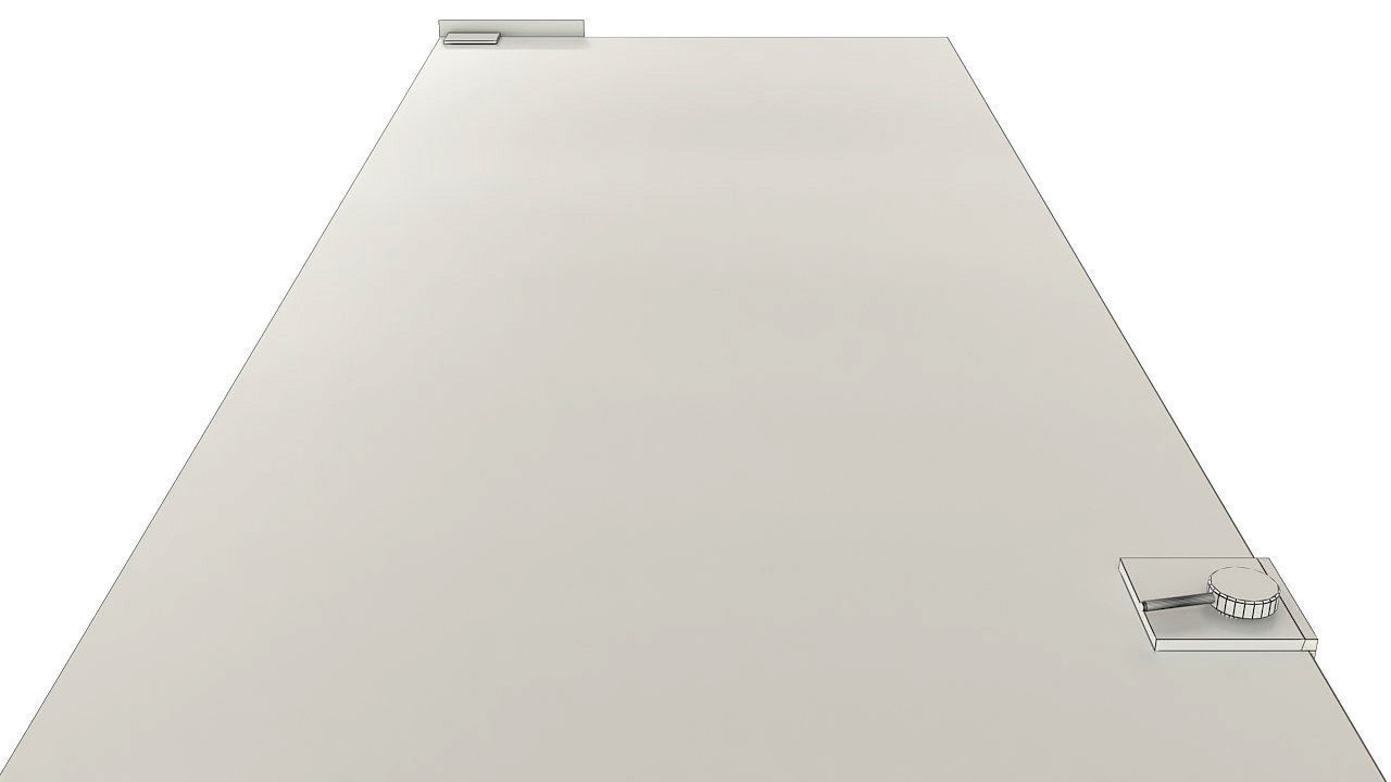 Frameless tempered single glass door 3D model_9