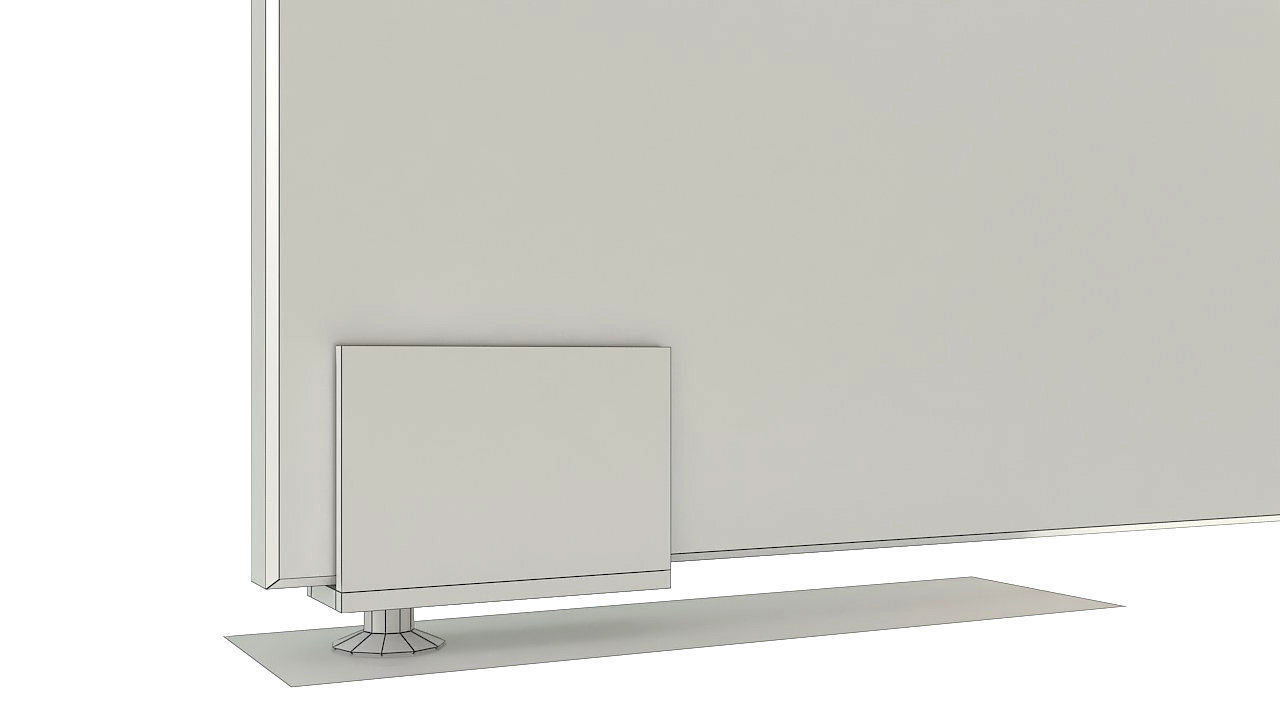 Frameless tempered single glass door 3D model_10