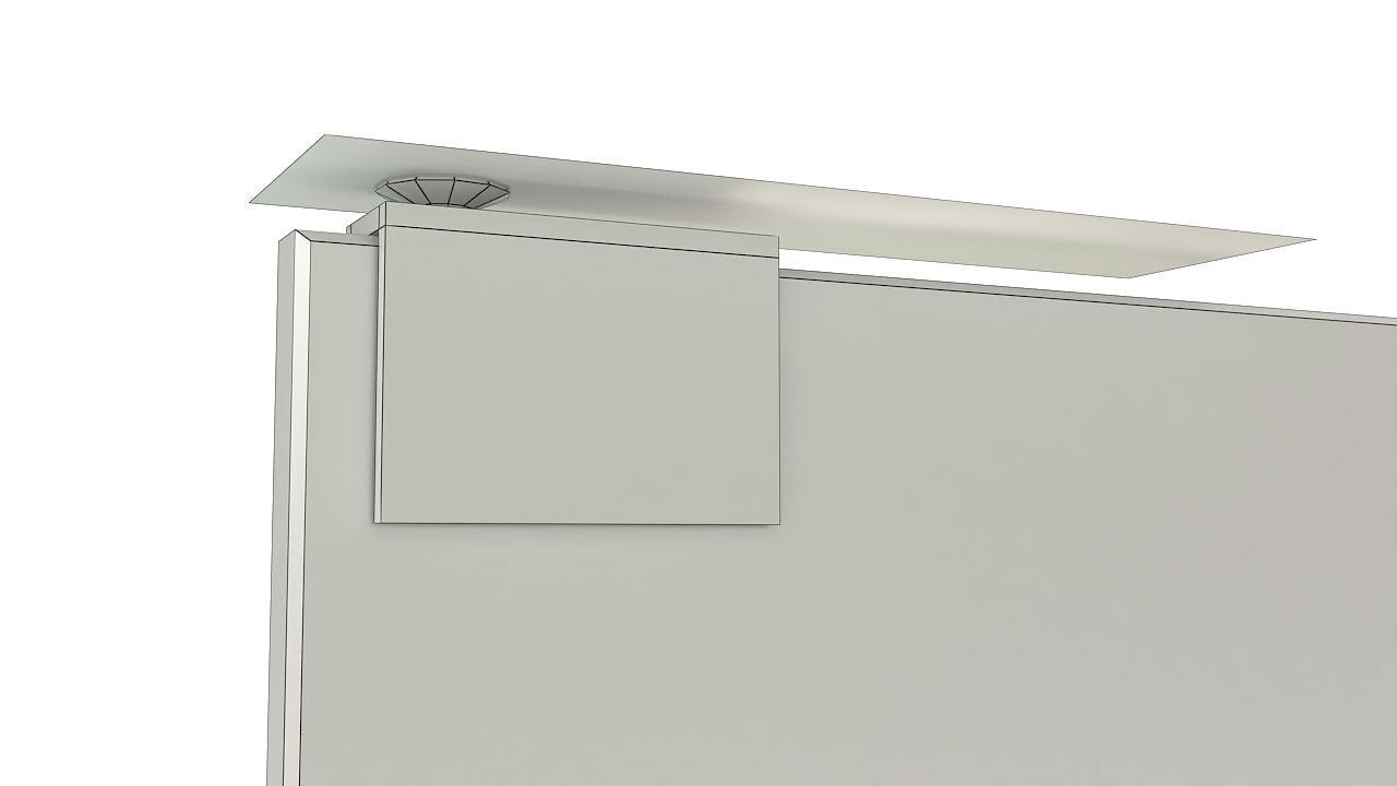 Frameless tempered single glass door 3D model_11