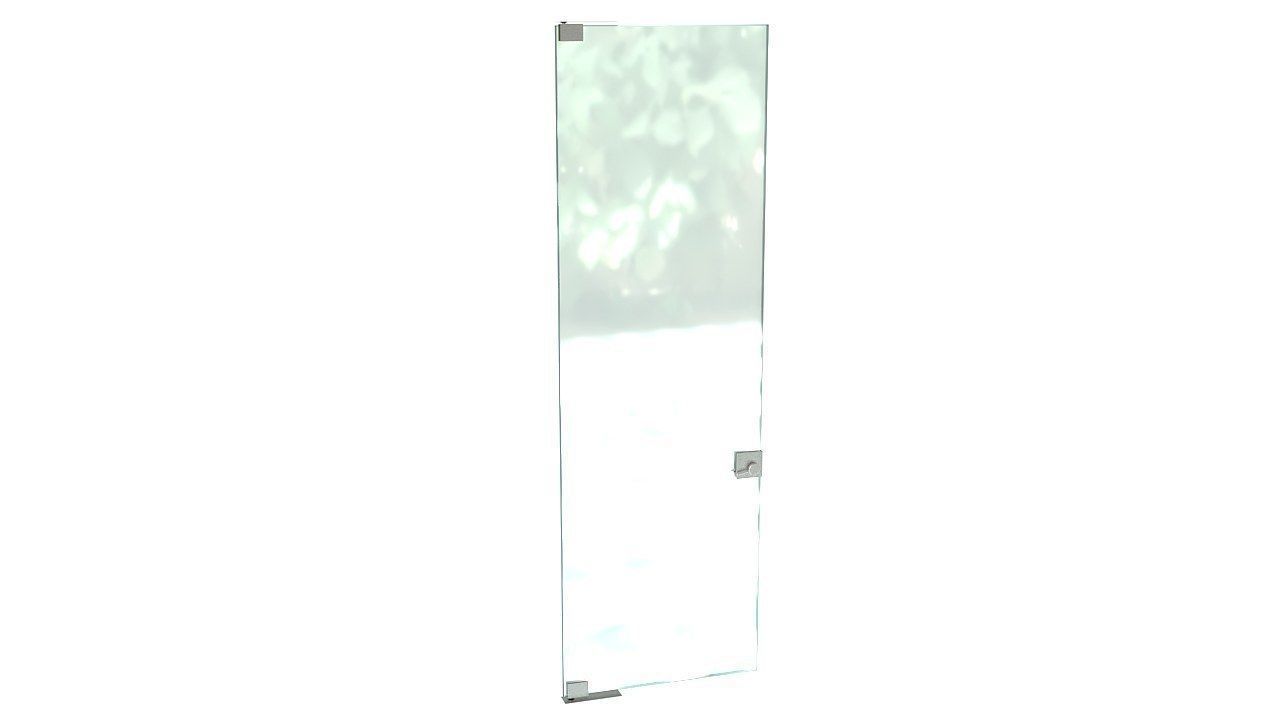 Frameless tempered single glass door 3D model_2