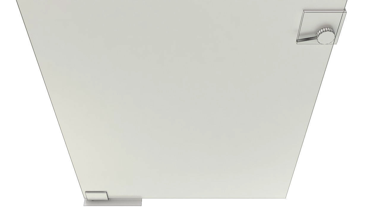 Frameless tempered single glass door 3D model_12