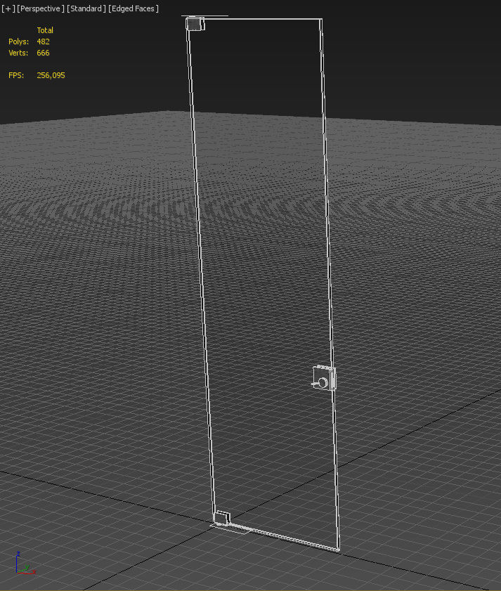 Frameless tempered single glass door 3D model_26