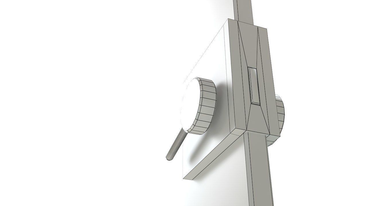 Frameless tempered single glass door 3D model_8