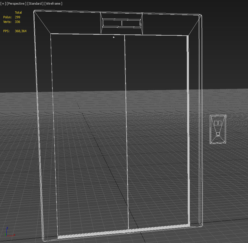 Stainless steel elevator door 3D model_18