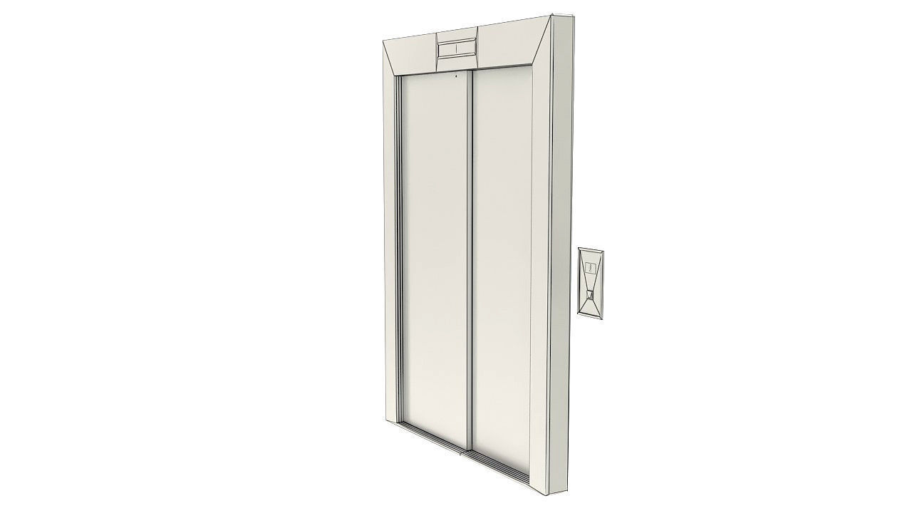 Stainless steel elevator door 3D model_15