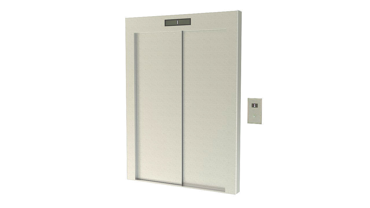 Stainless steel elevator door 3D model_3