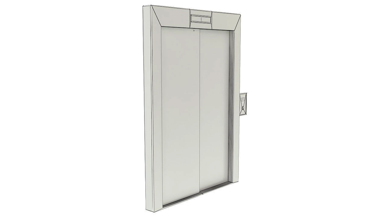 Stainless steel elevator door 3D model_14