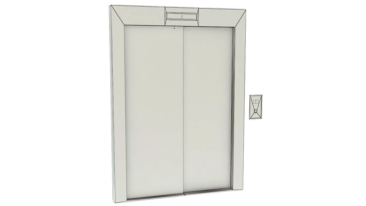 Stainless steel elevator door 3D model_13