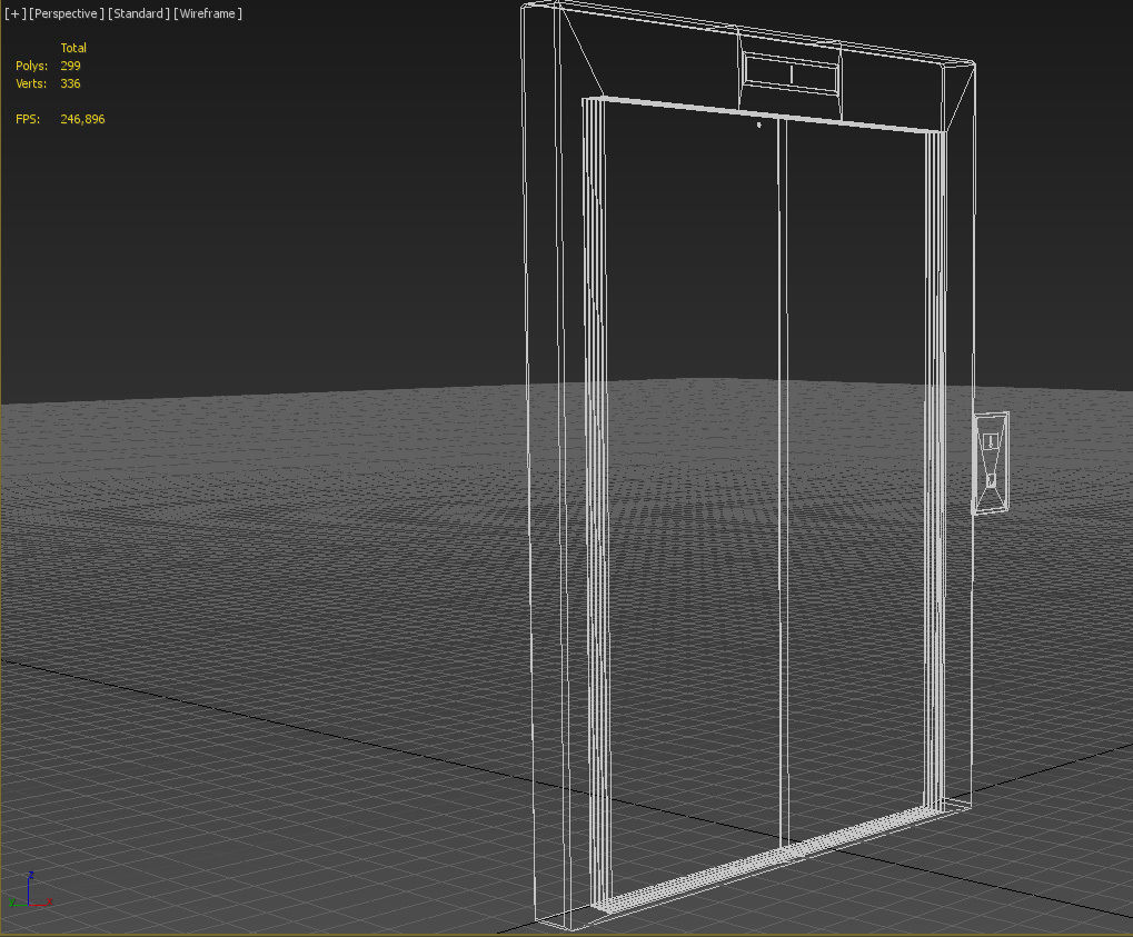 Stainless steel elevator door 3D model_17