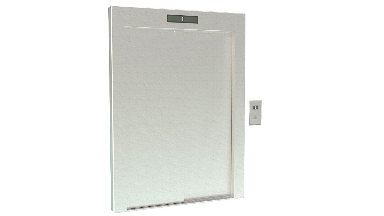 Stainless steel elevator door 3D model_2