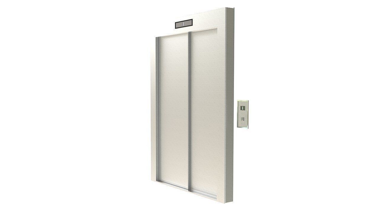 Stainless steel elevator door 3D model_5
