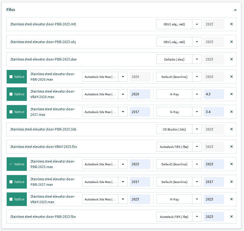 Stainless steel elevator door 3D model_22