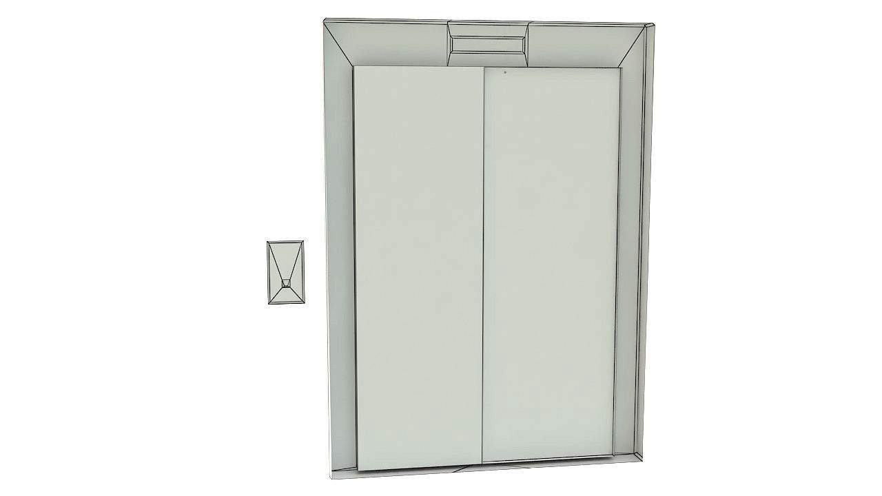 Stainless steel elevator door 3D model_16