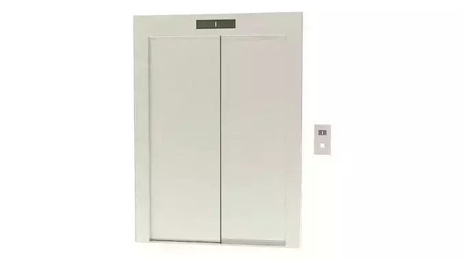 Stainless steel elevator door 3D model