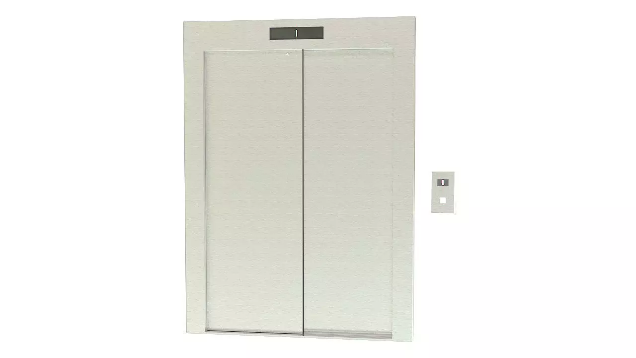 Stainless steel elevator door 3D model_0