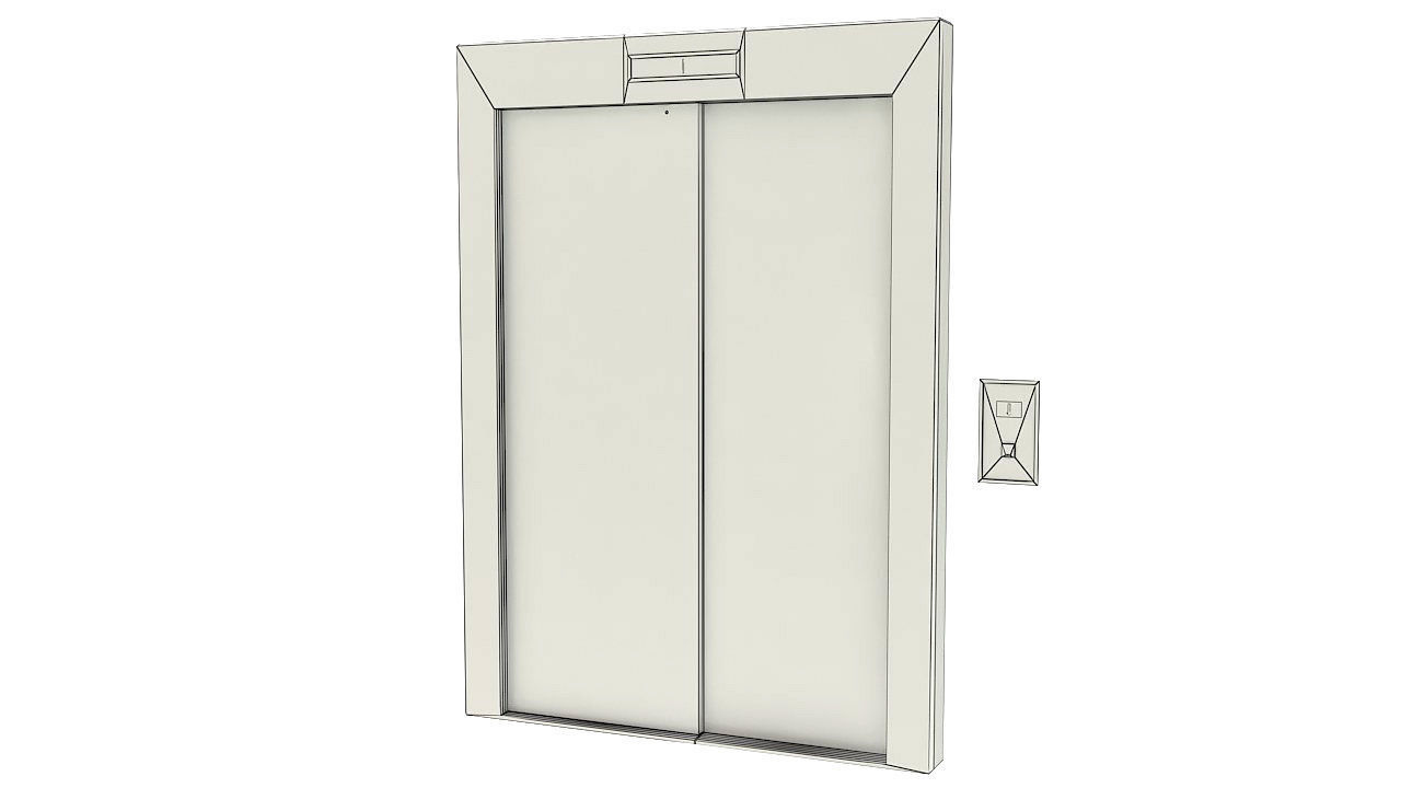 Stainless steel elevator door 3D model_12