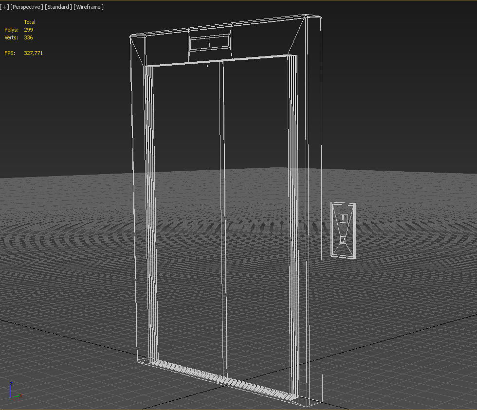 Stainless steel elevator door 3D model_20