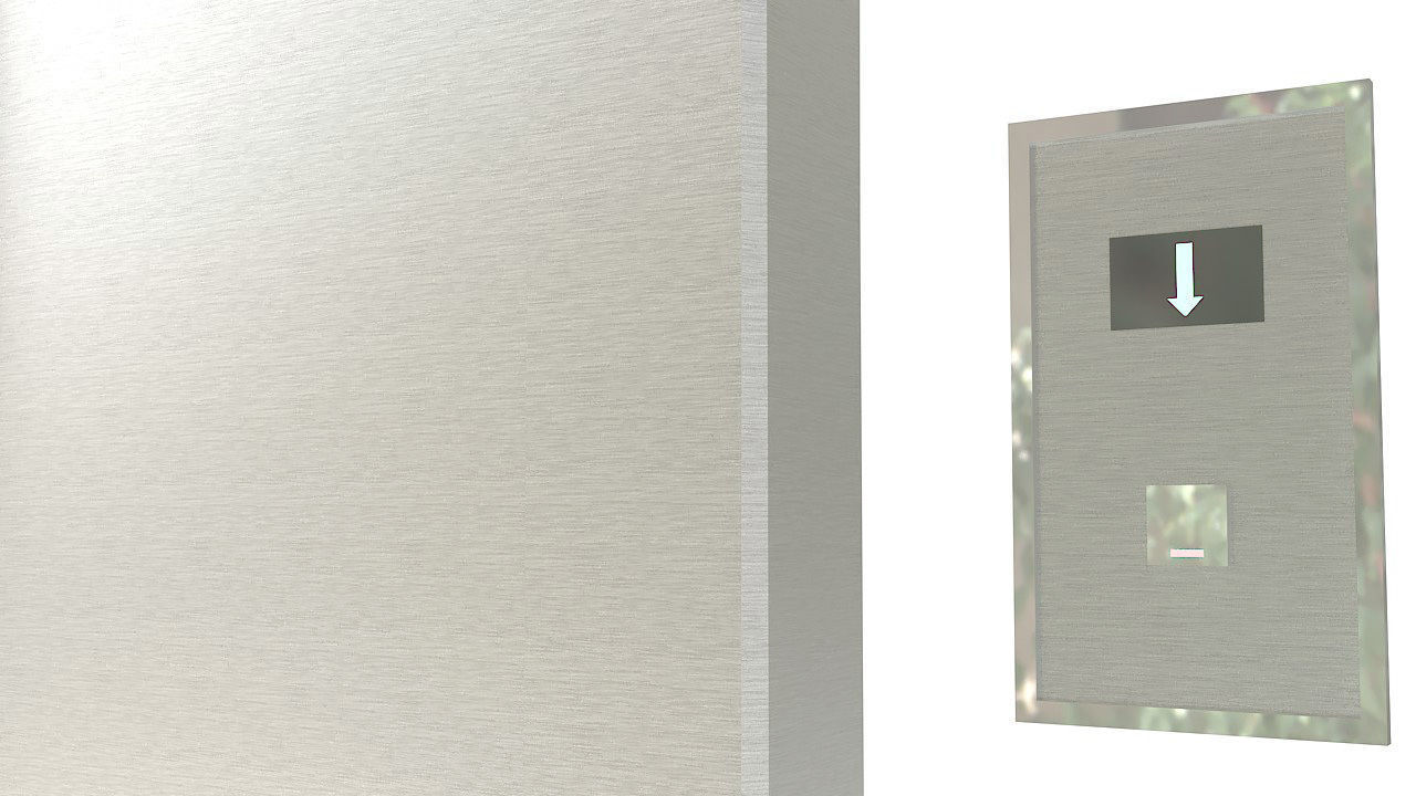 Stainless steel elevator door 3D model_7
