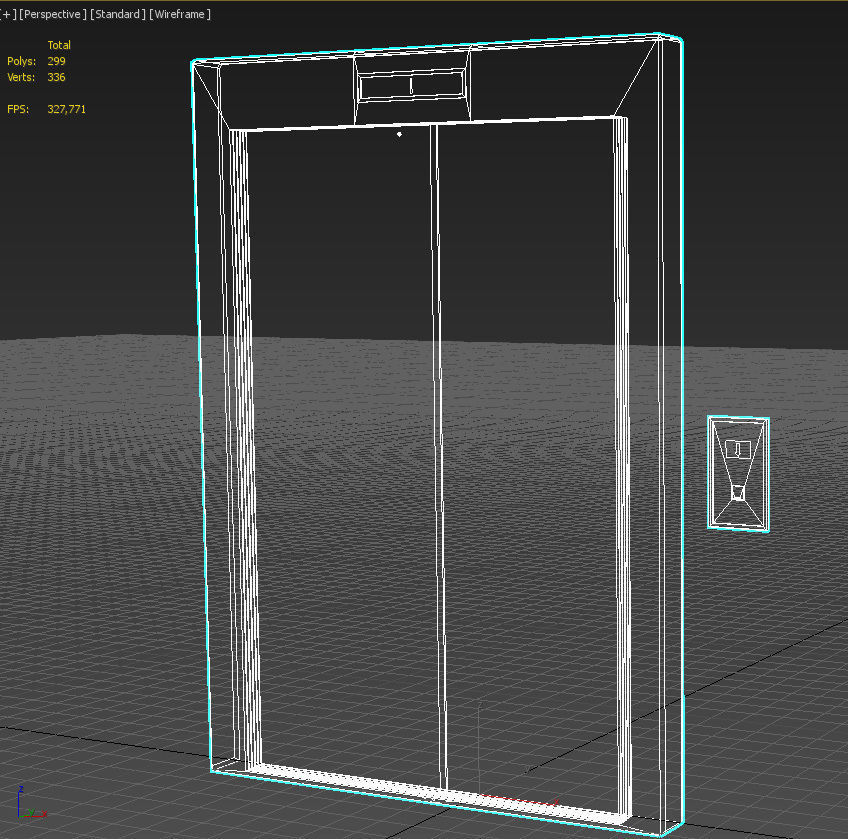 Stainless steel elevator door 3D model_19