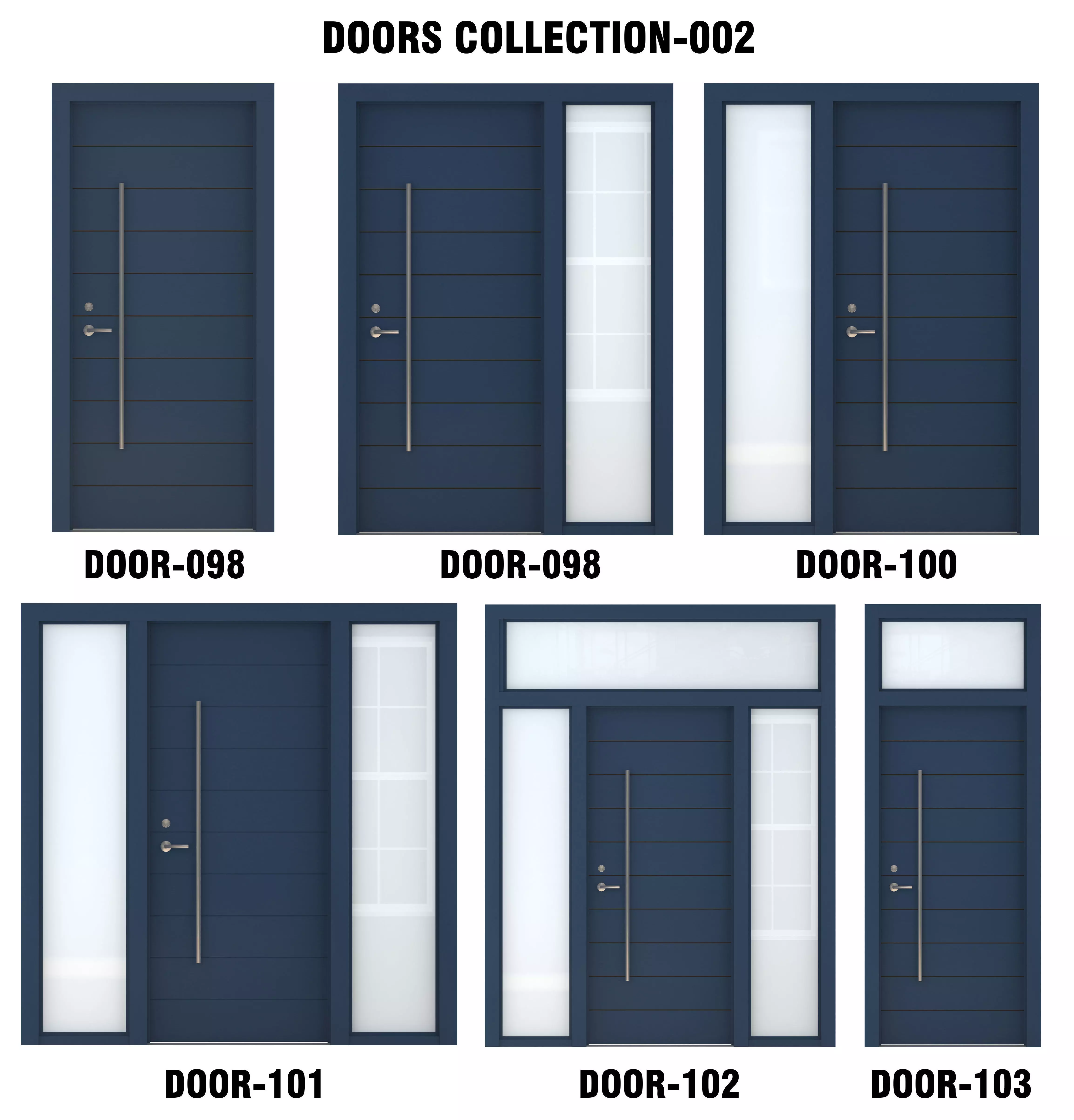 Door Collection-002 Blue 3D model_0