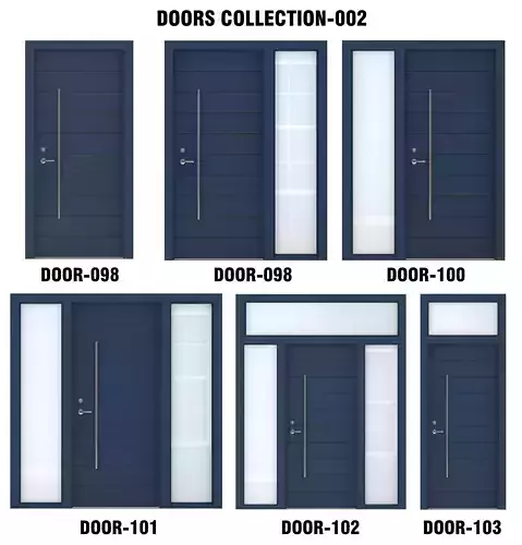 Door Collection-002 Blue 3D model