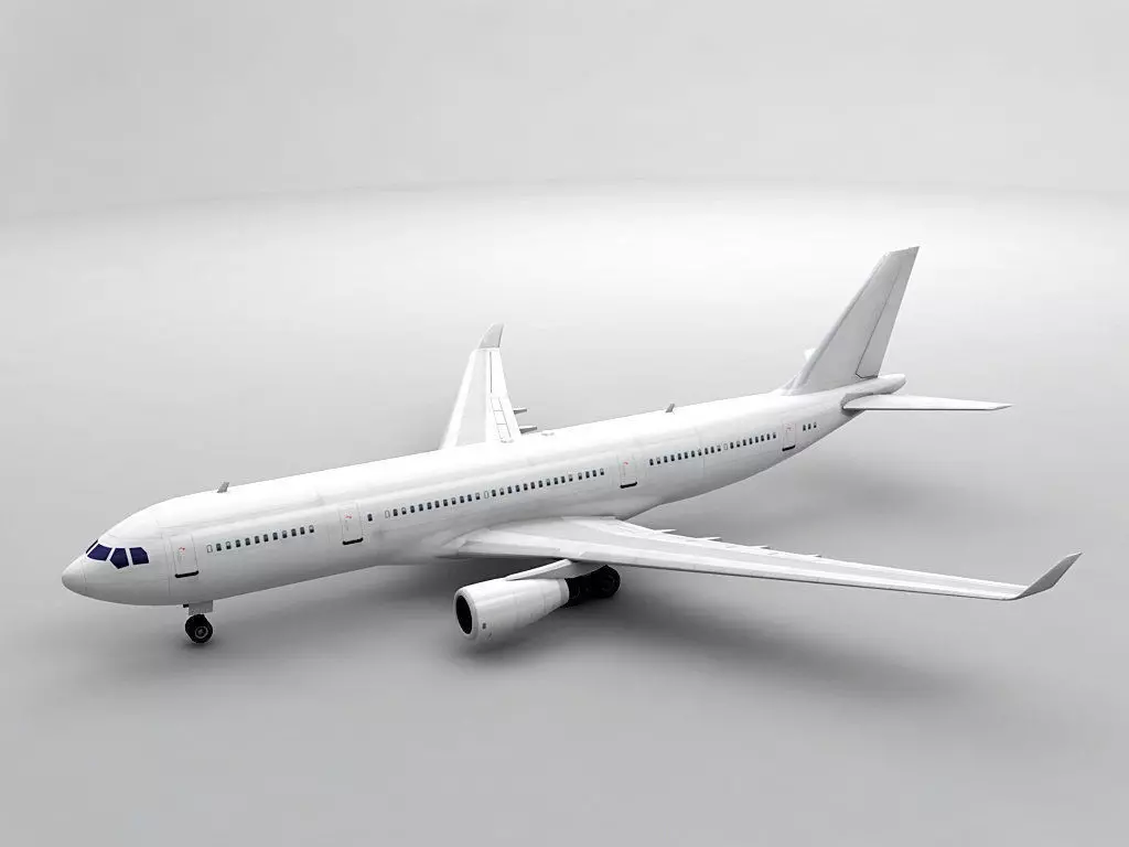 Airbus A330-200 Airliner - Generic White Low-poly 3D model_0