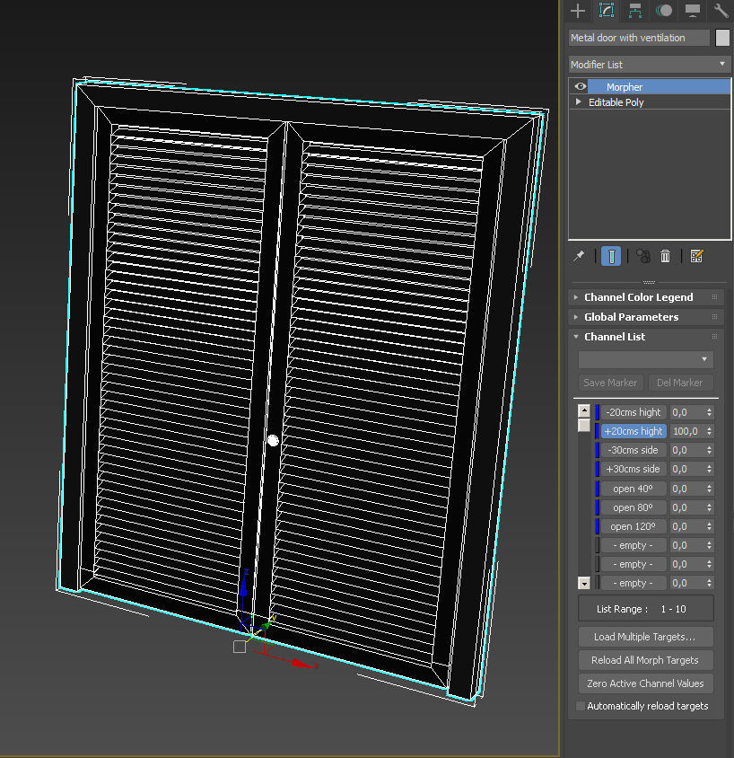 Metal door with ventilation 3D model_16