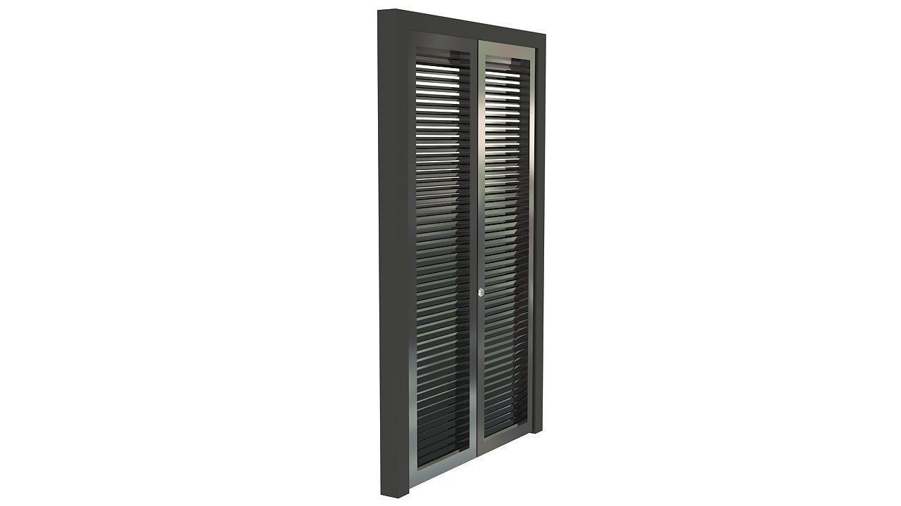 Metal door with ventilation 3D model_3