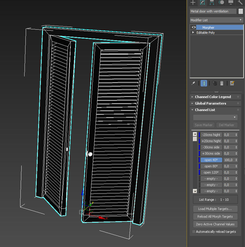 Metal door with ventilation 3D model_19