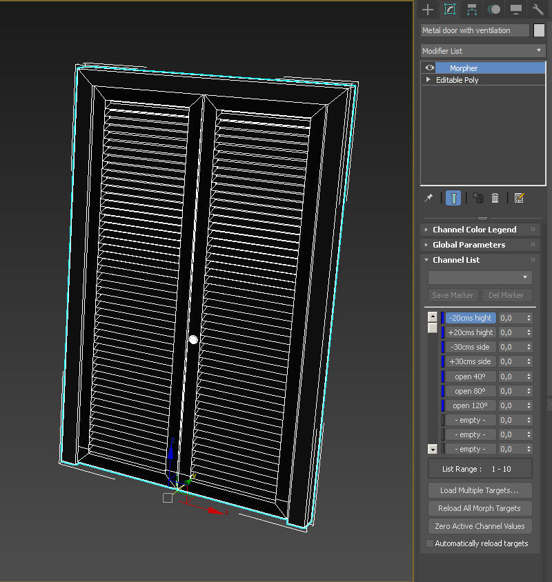 Metal door with ventilation 3D model_12