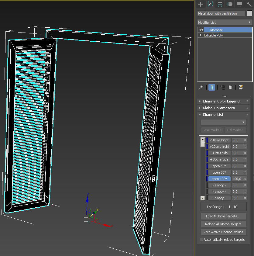 Metal door with ventilation 3D model_21