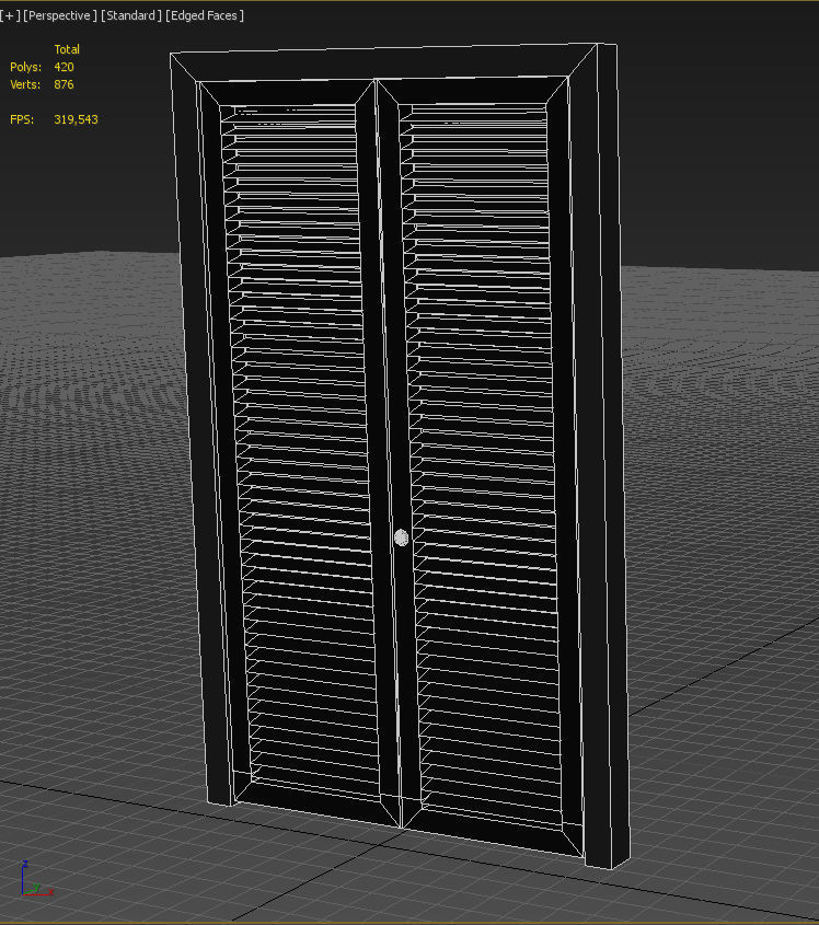Metal door with ventilation 3D model_14