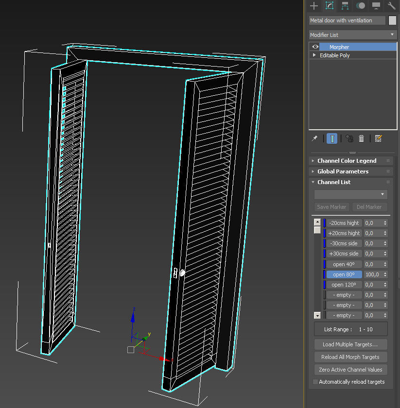 Metal door with ventilation 3D model_20