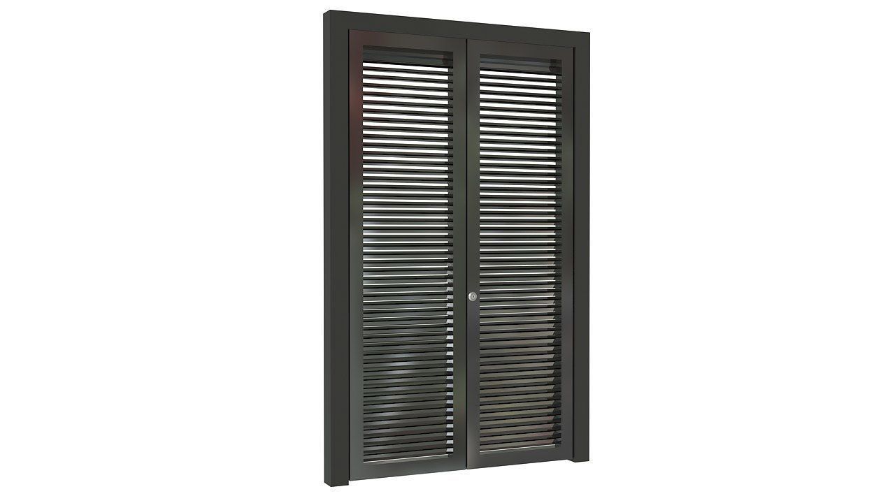 Metal door with ventilation 3D model_2