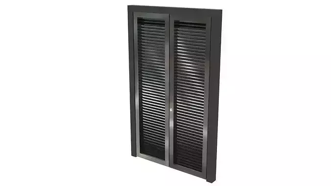 Metal door with ventilation 3D model