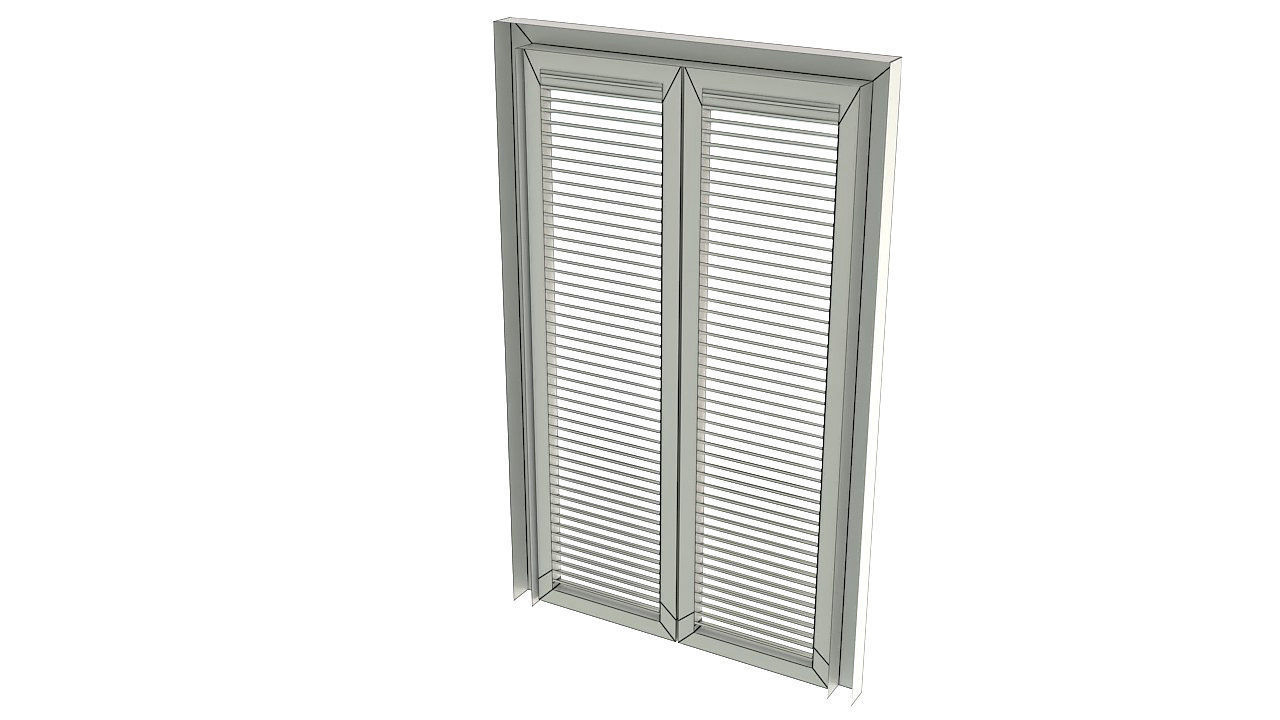 Metal door with ventilation 3D model_11