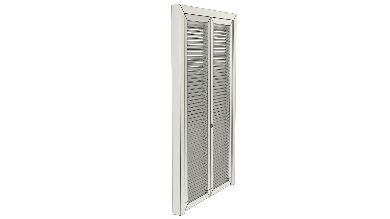 Metal door with ventilation 3D model_10