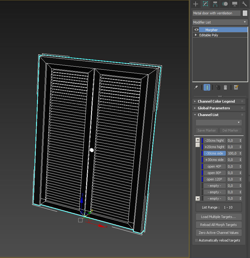 Metal door with ventilation 3D model_17