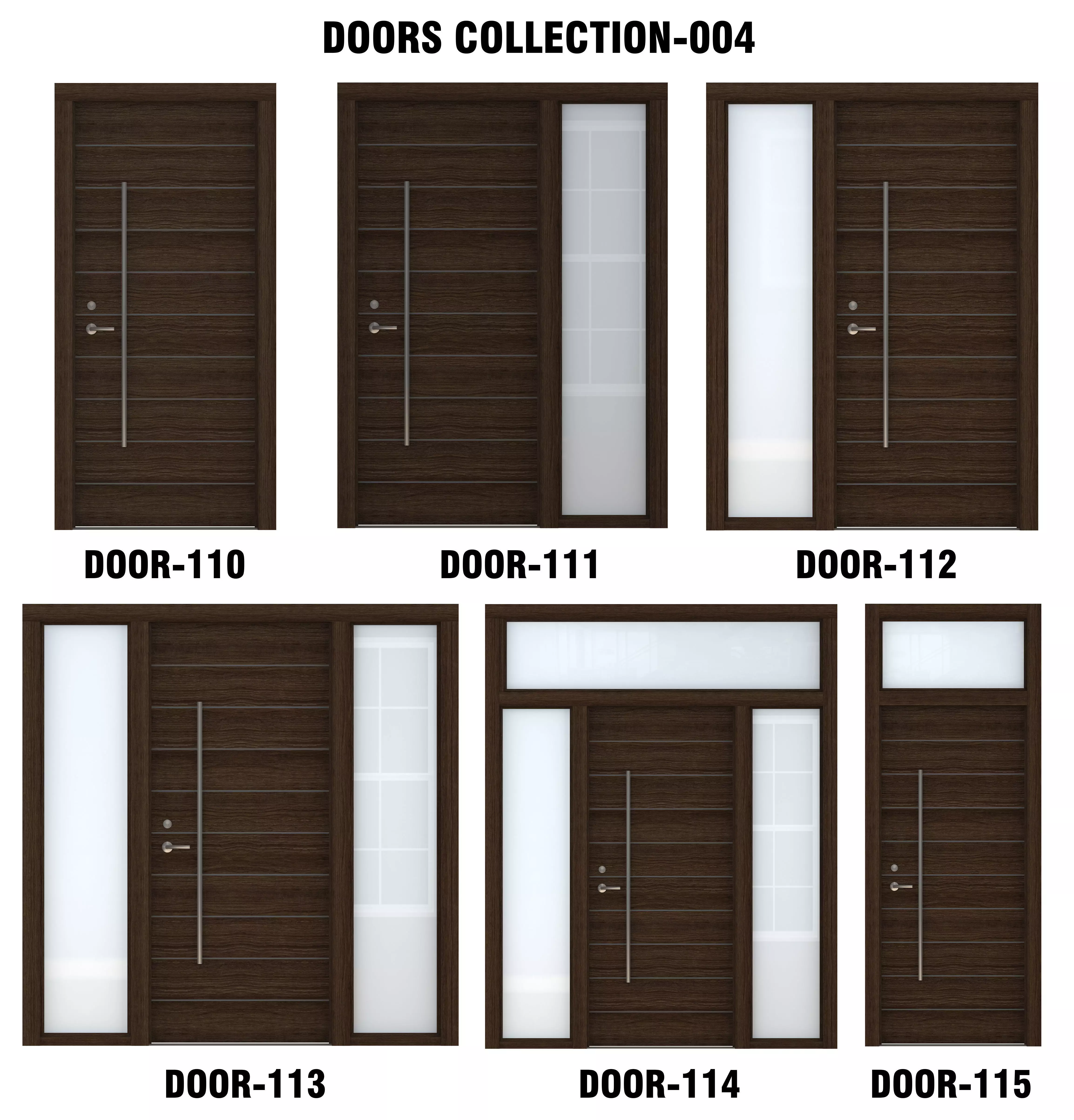 Door Collection-004 Dark Wood 3D model_0