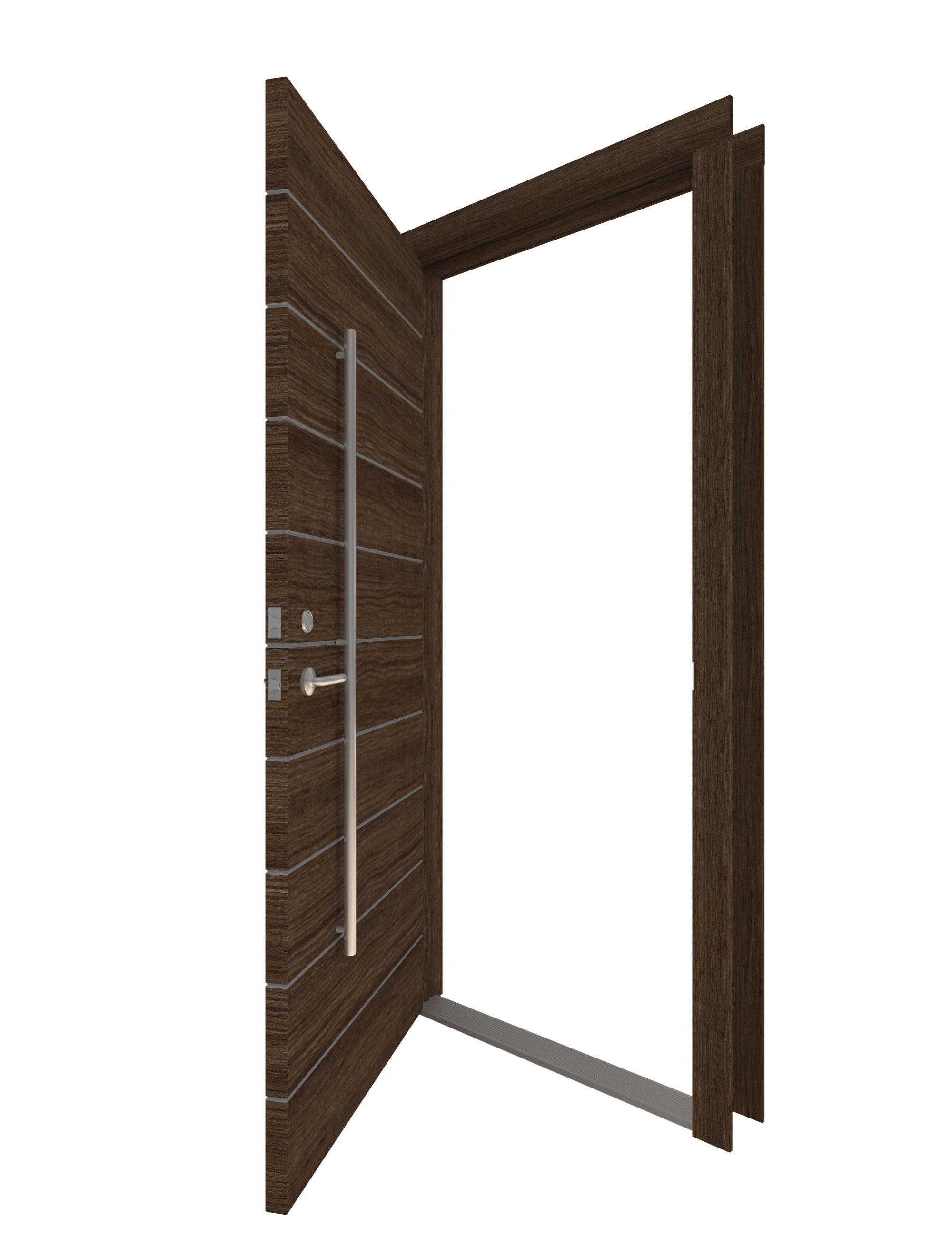 Door Collection-004 Dark Wood 3D model_14