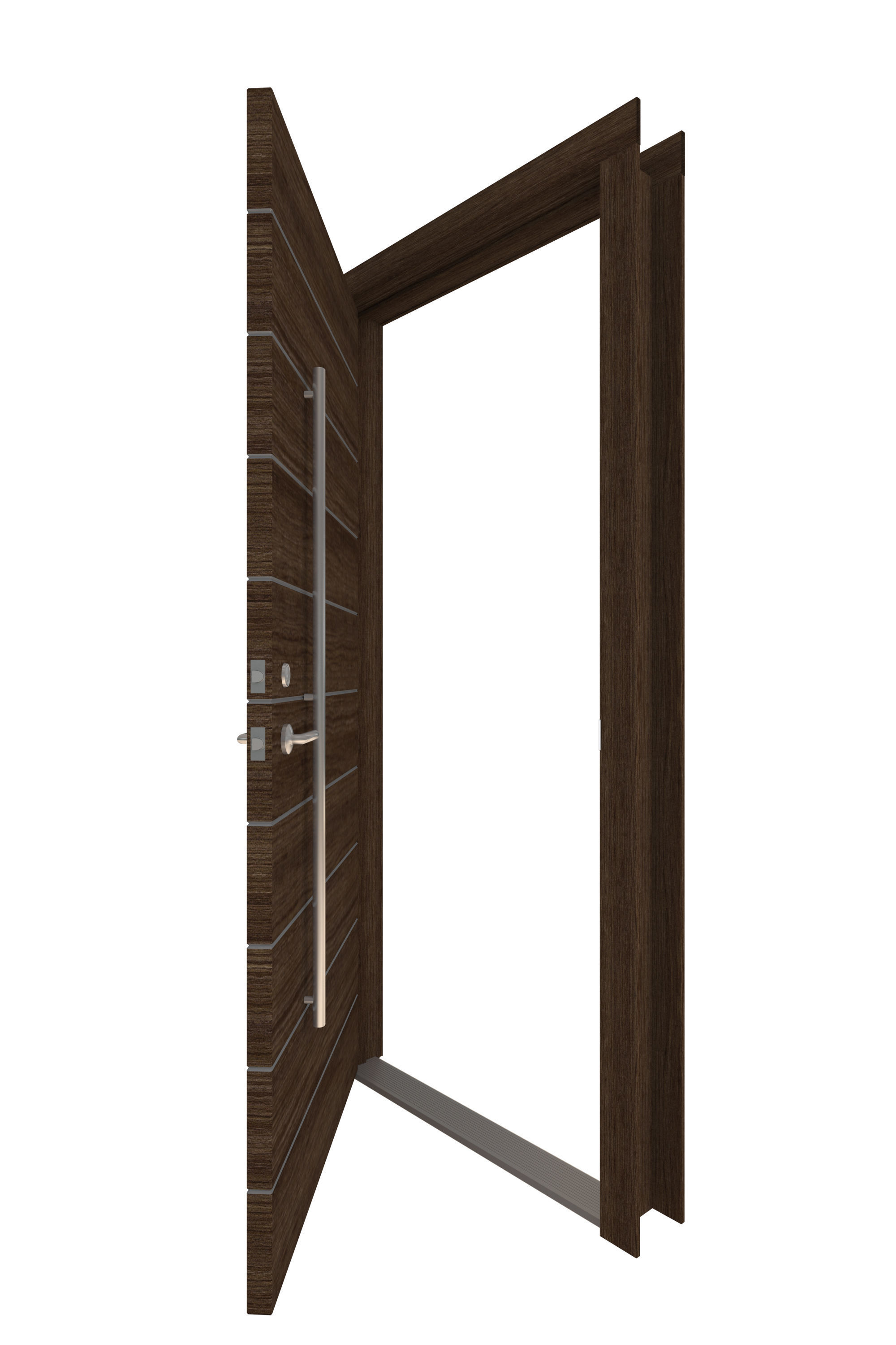 Door Collection-004 Dark Wood 3D model_6
