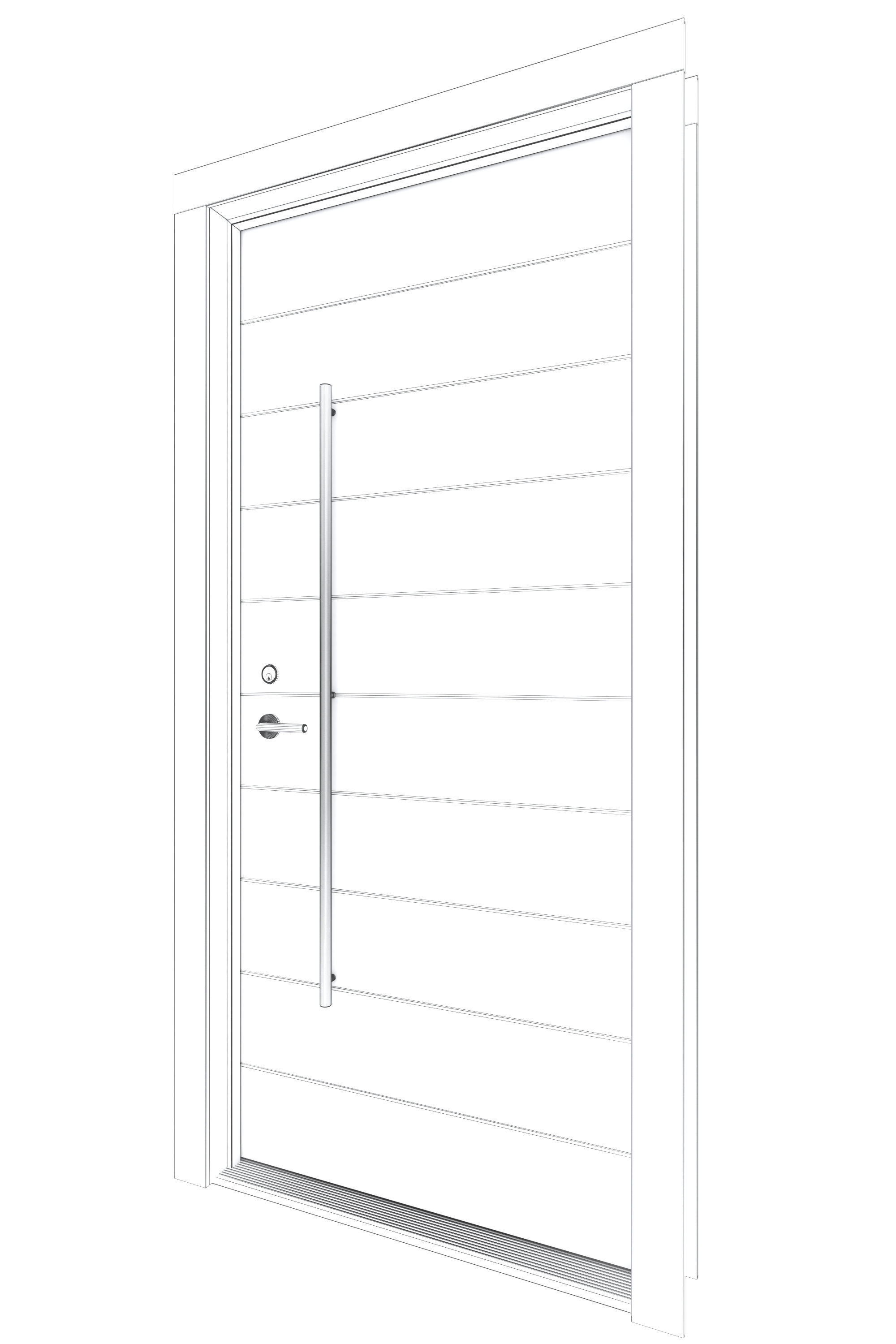 Door Collection-004 Dark Wood 3D model_7