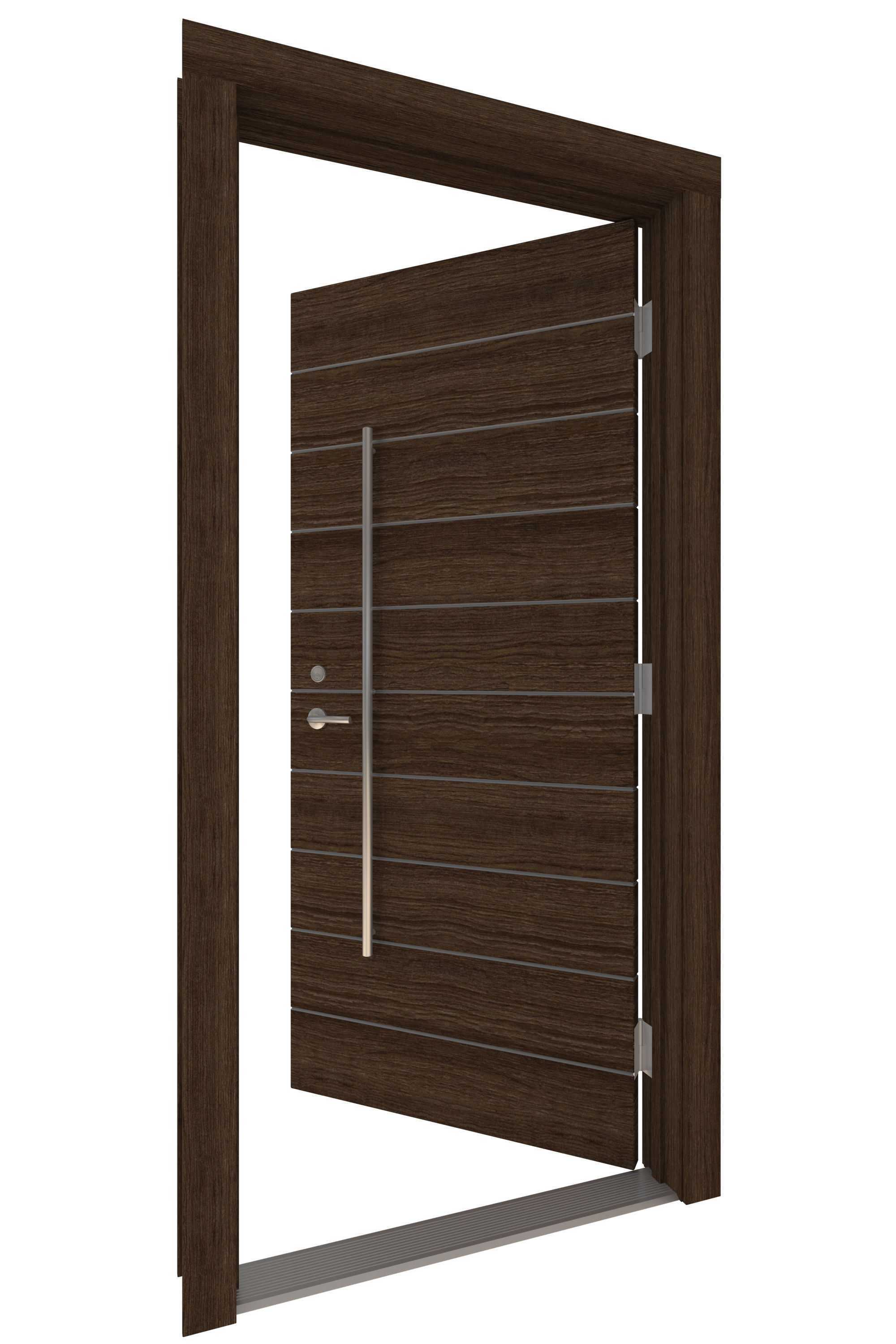 Door Collection-004 Dark Wood 3D model_5