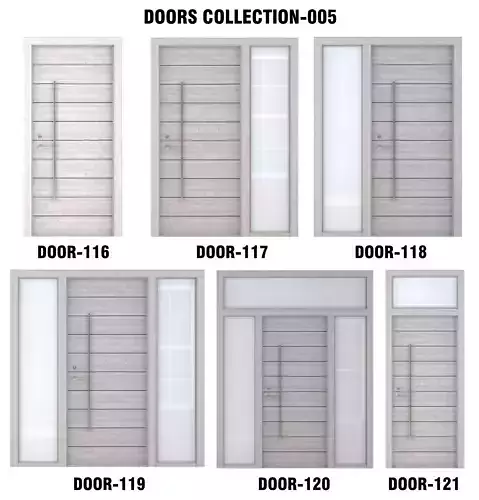 Door Collection-005 Gray Wood 3D model