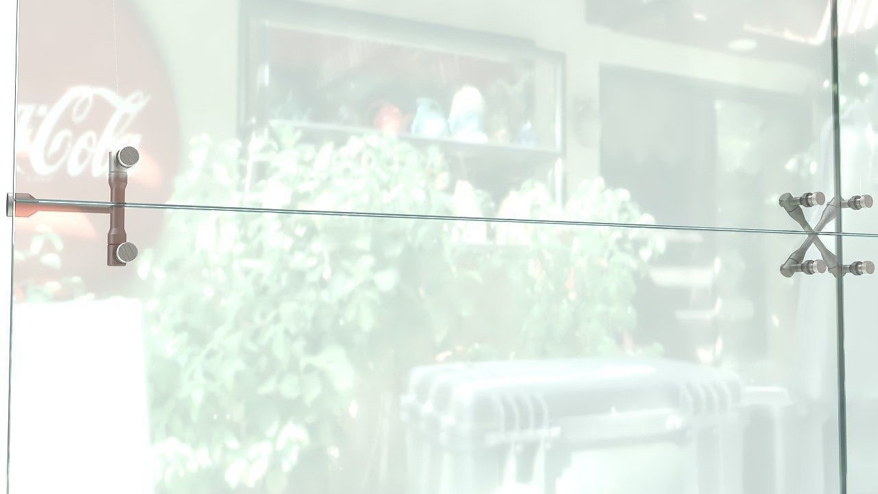 Frameless glass curtain wall 3D model_5