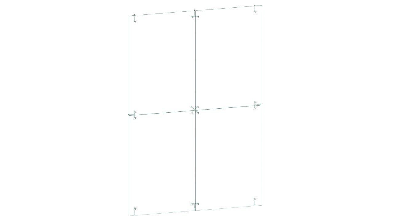 Frameless glass curtain wall 3D model_4