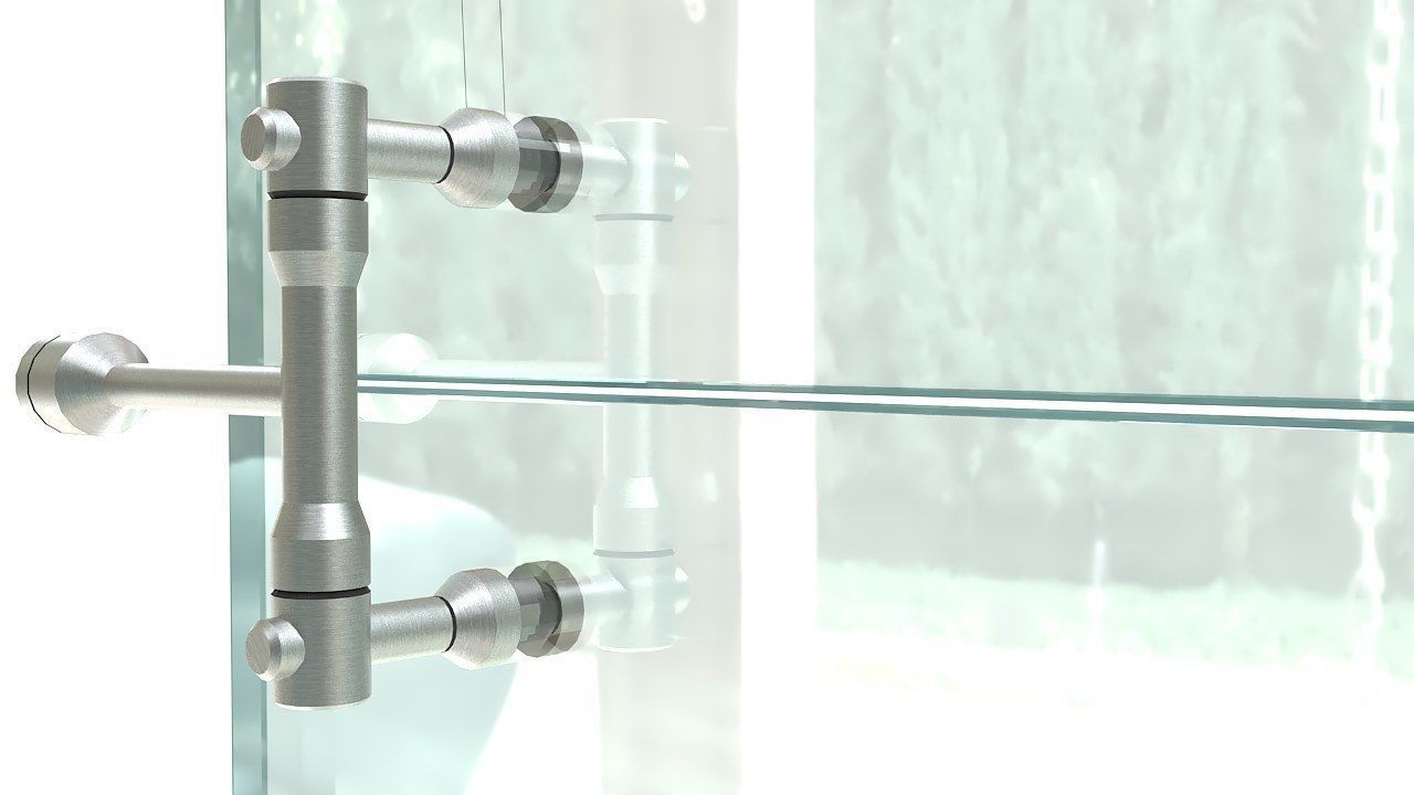 Frameless glass curtain wall 3D model_8