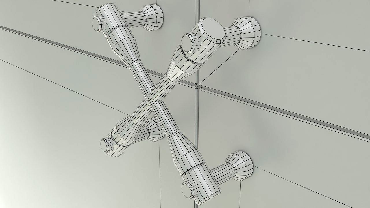 Frameless glass curtain wall 3D model_11